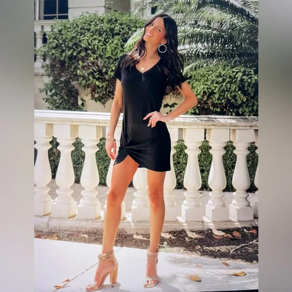 Vici | Dresses | Vici Ribbed Twist Front Black Knit Dress | Poshmark